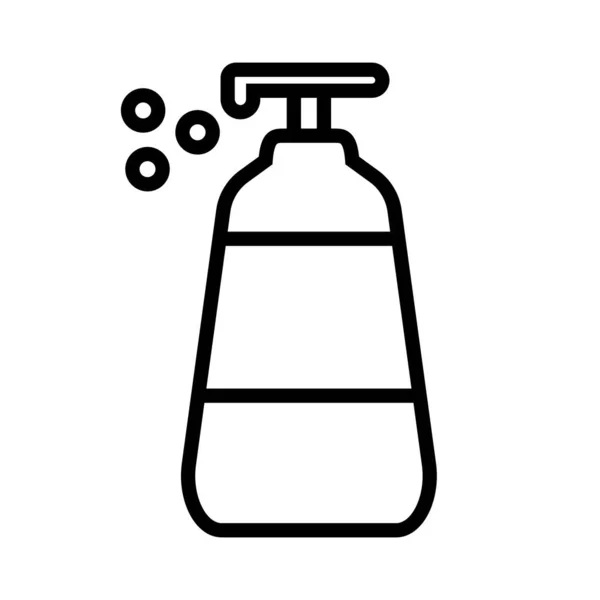 Semplice Icona Della Bottiglia Shampoo Cura Dei Capelli Vettore Modificabile — Vettoriale Stock