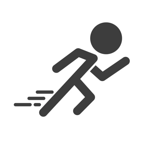 Icono Silueta Persona Corriendo Competencia Velocidad Vector Editable — Archivo Imágenes Vectoriales