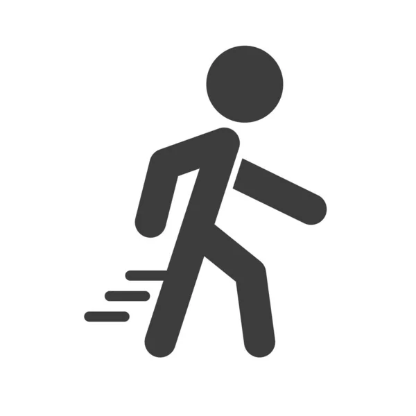 Icono Silueta Peatonal Caminando Movimiento Vector Editable — Vector de stock
