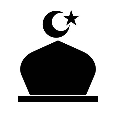 Cami silueti simgesi. İslam. Düzenlenebilir vektör.