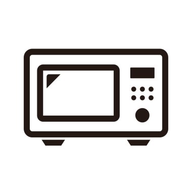 Basit bir mikrodalga fırın ikonu. Ev aletleri. Düzenlenebilir vektör.