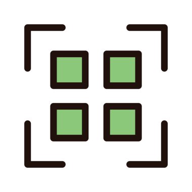 Düz tasarım tarama simgesi. Düzenlenebilir vektör.