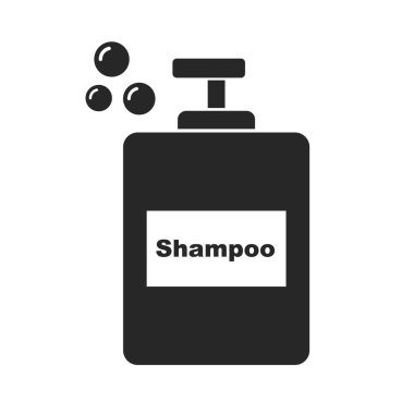 Şampuan şişesi ve köpük siluet ikonu. Düzenlenebilir vektör.