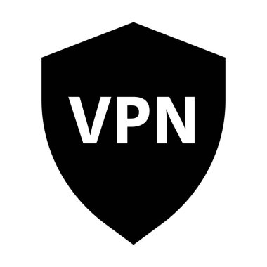 VPN kalkan siluet simgesi. Düzenlenebilir vektör.