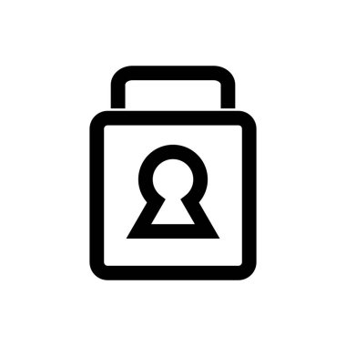 Asma kilit simgesi. Güvenlik kilidi. Düzenlenebilir vektör.