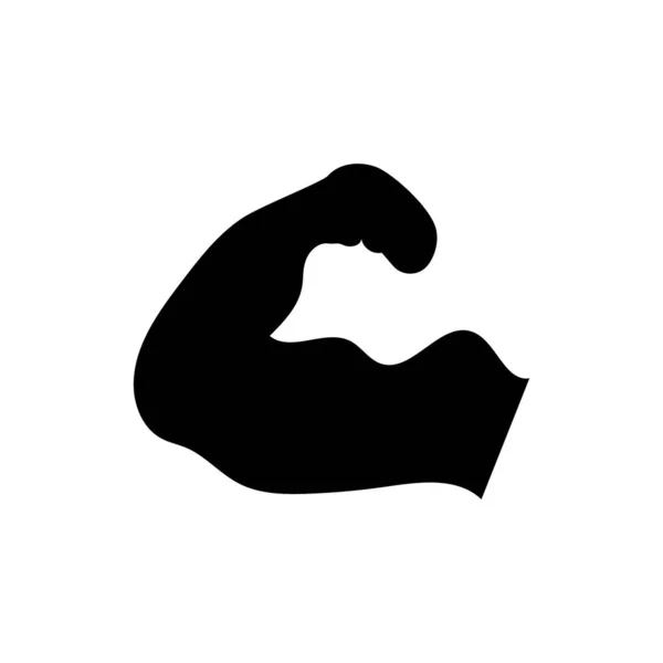 Icono Silueta Con Bíceps Entrenamiento Muscular Vector Editable — Archivo Imágenes Vectoriales