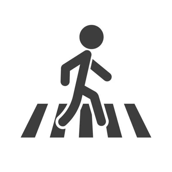 歩行者の交差点や歩行者のシルエットのアイコン 編集可能なベクトル — ストックベクタ