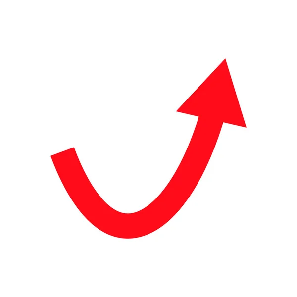 Aufsteigendes Rotes Pfeil Symbol Wachstum Zunahme Editierbarer Vektor — Stockvektor