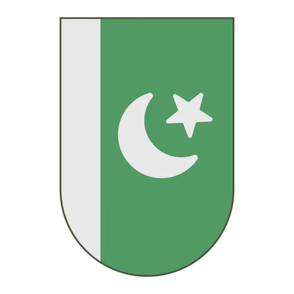 Ícone Bandeira Paquistanesa Pendurado Vetor Editável — Vetor de Stock