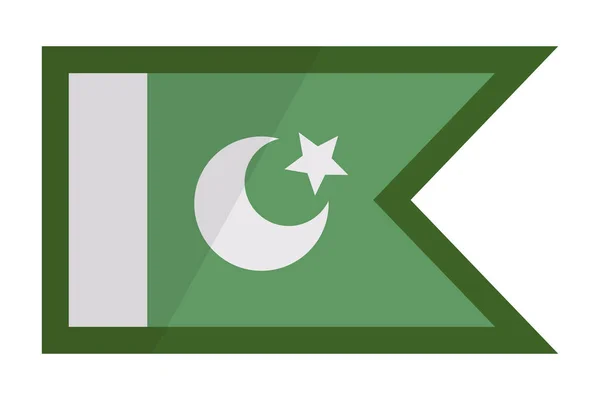 现代巴基斯坦国旗 伊斯兰教 可编辑矢量 — 图库矢量图片