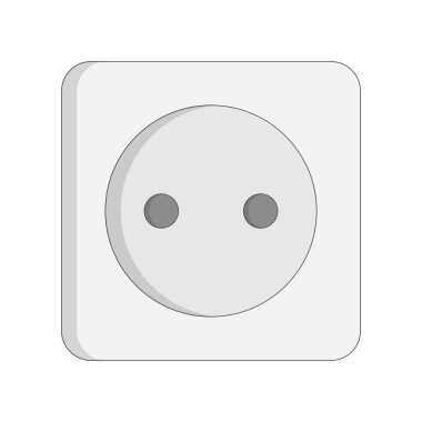 Düz dizayn tipi C soket simgesi. Düzenlenebilir vektör.