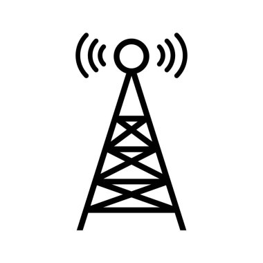 Kablosuz iletişim için radyo kulesi simgesi. Düzenlenebilir vektör.