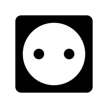 C tipi soket simgesi. Güç kaynağı. Düzenlenebilir vektör.