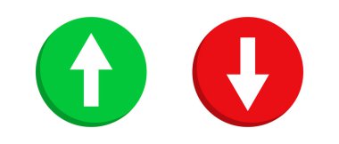 Yukarı ve aşağı işaret ok simgesi seti. Düzenlenebilir vektörler.