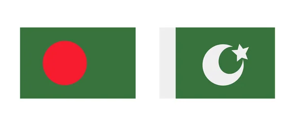 Bangladesh Flagge Und Pakistanische Flagge Muslimische Länder Editierbarer Vektor — Stockvektor