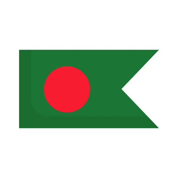 Flaggensymbol Des Modernen Bangladesch Editierbarer Vektor — Stockvektor