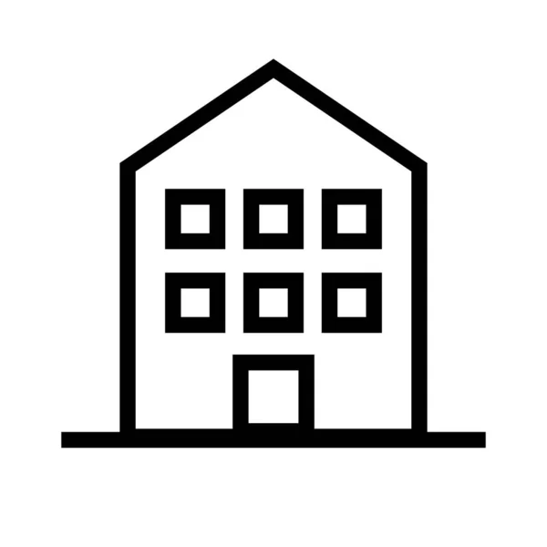 Gebäude Symbol Mit Fenstern Editierbarer Vektor — Stockvektor