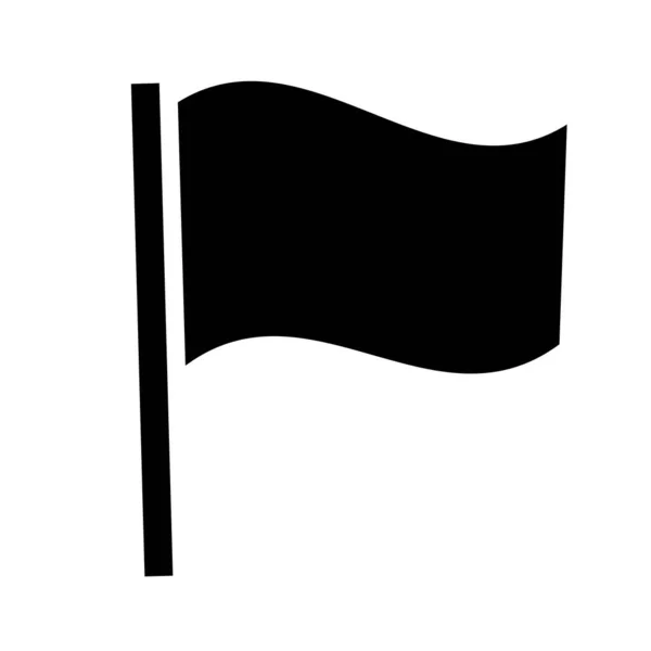 Fluttering Flag Silhouette Icon Marker Editable Vector — Stock Vector