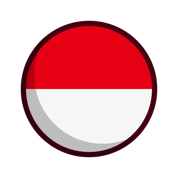 Runde Indonesische Flagge Indonesien Editierbarer Vektor — Stockvektor