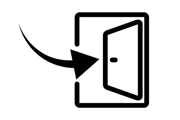 Buka Pintu Dan Masukkan Icon Vektor Yang Dapat Diedit - Stok Vektor