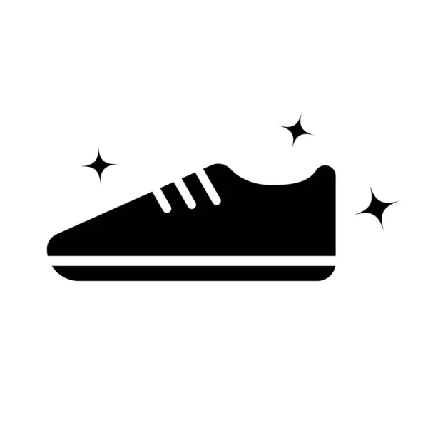 新しい靴のシルエットのアイコン シューズとグリッターマーク 編集可能なベクトル — ストックベクタ