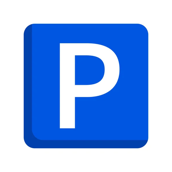 Blaues Parkplatzschild Editierbarer Vektor — Stockvektor