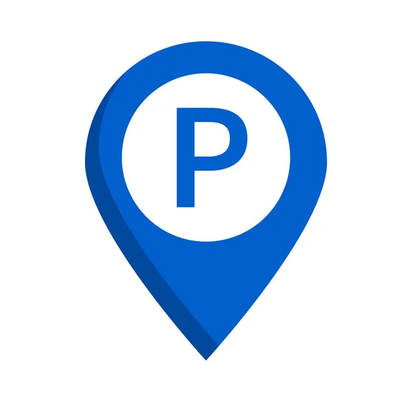 Flaches Design Parkplatzkarte Pin Symbol Editierbarer Vektor — Stockvektor