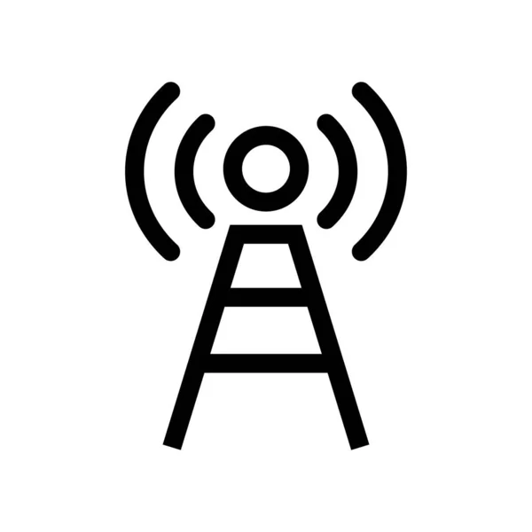 Ícone Torre Rádio Pop Torre Comunicação Vetor Editável — Vetor de Stock