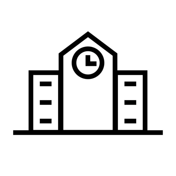 Simple School Icon Educational Institution Editable Vector — Stock Vector
