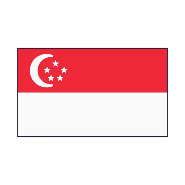 Diseño Plano Icono Bandera Singapur Vector Editable — Archivo Imágenes Vectoriales