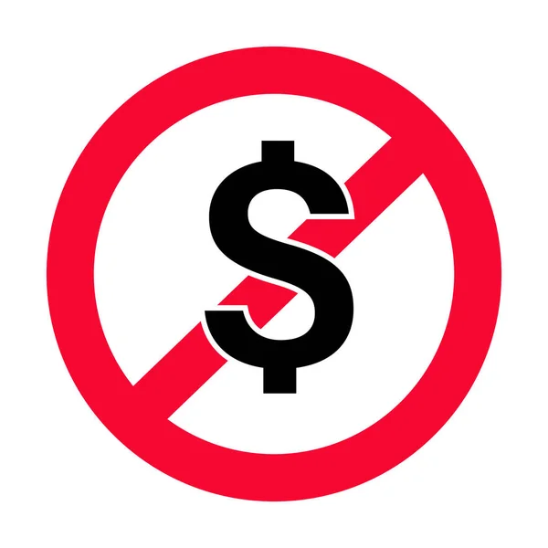 Prohibición Uso Icono Dólar Regulación Del Dólar Restricción Dólar Vector — Vector de stock