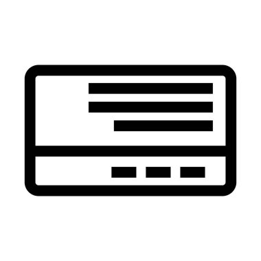 Kredi kartı web simgesi. Ödeme. Düzenlenebilir vektör.