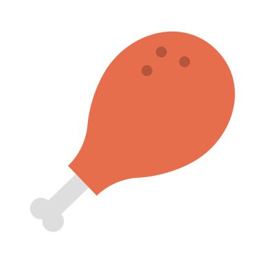 Düz dizayn tavuk budu ikonu. - Et. Düzenlenebilir vektör.