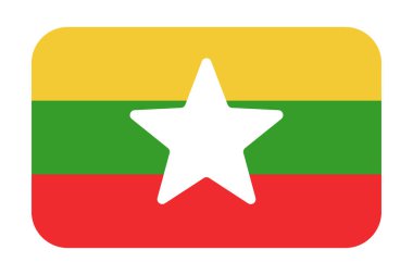 Basit Myanmar bayrağı simgesi. Düzenlenebilir vektör.