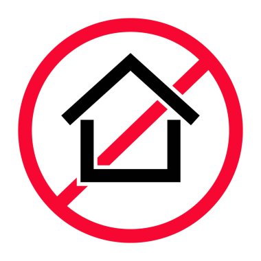 İnşa edilemez simge. Yasadışı konut. Düzenlenebilir vektör.