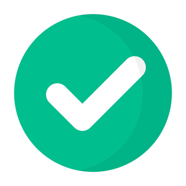 Round check box with flat design. Option icon. Editable vector.