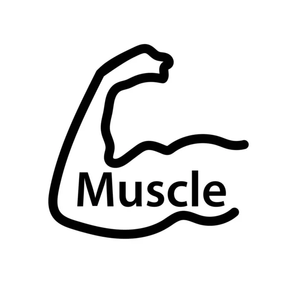 Logo Muscular Muscular Entrenamiento Fuerza Vector Editable — Vector de stock