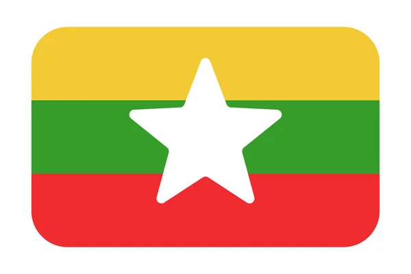Enkel Myanmar Flagga Ikon Redigerbar Vektor — Stock vektor