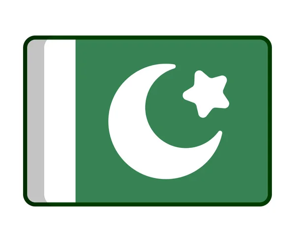 Jednoduchá Ikona Pákistánské Vlajky Upravitelný Vektor — Stockový vektor