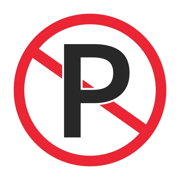 Parcheggio Segno Severamente Proibito Nessun Segno Parcheggio Vettore Modificabile — Vettoriale Stock