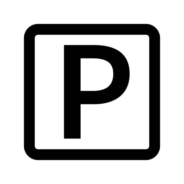 Einfaches Parkplatzführungsschild Editierbarer Vektor — Stockvektor
