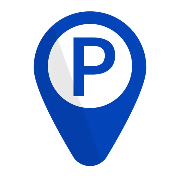 Das Pin Symbol Für Parkkarten Informationen Zur Lage Des Parkplatzes — Stockvektor
