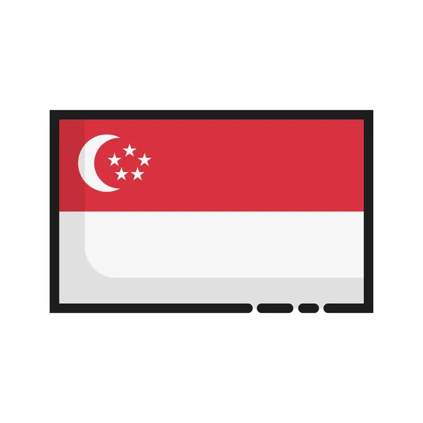 Desain Datar Bendera Singapura Modern Orang Singapura Vektor Yang Dapat - Stok Vektor
