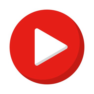 Düz dizayn video oynatma düğmesi. Düzenlenebilir vektör.