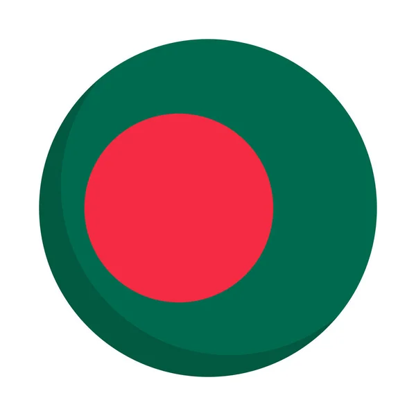 Runde Flagge Bangladeschs Editierbarer Vektor — Stockvektor