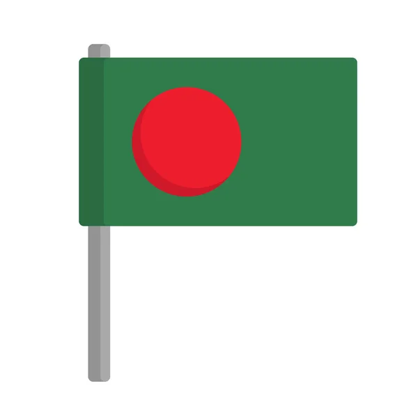 Bangladesch Flagge Mit Mast Editierbarer Vektor — Stockvektor
