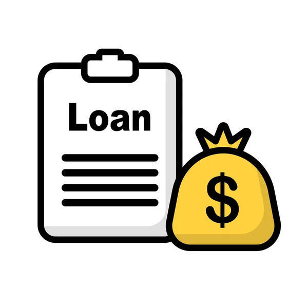 Ikona Pożyczki Umowa Pożyczki Dług Wektor Edytowalny — Wektor stockowy