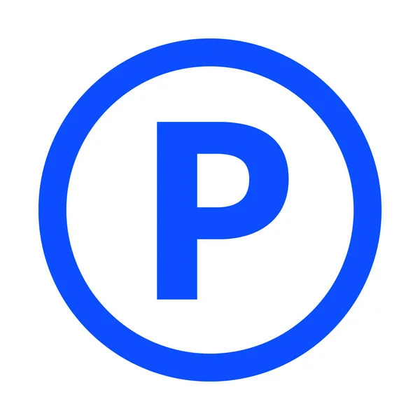 ラウンド駐車場の標識アイコン 編集可能なベクトル — ストックベクタ