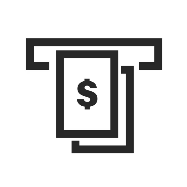 Schublade Mit Dollarschein Vom Geldautomaten Editierbarer Vektor — Stockvektor