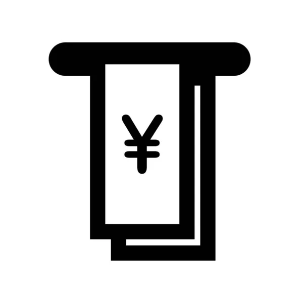 Icône Retrait Yens Japonais Vecteur Modifiable — Image vectorielle